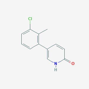 molecular formula C12H10ClNO B6367127 5-(3-Chloro-2-methylphenyl)-2-hydroxypyridine, 95% CAS No. 1111115-32-2