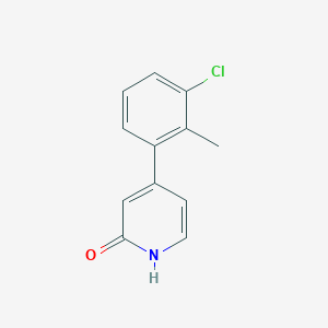 molecular formula C12H10ClNO B6367144 4-(3-Chloro-2-methylphenyl)-2-hydroxypyridine, 95% CAS No. 1261938-34-4