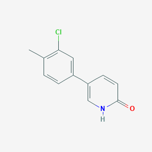 molecular formula C12H10ClNO B6367153 5-(3-Chloro-4-methylphenyl)-2-hydroxypyridine, 95% CAS No. 1111109-75-1