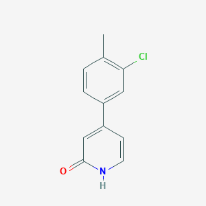 molecular formula C12H10ClNO B6367180 4-(3-Chloro-4-methylphenyl)-2-hydroxypyridine, 95% CAS No. 1261994-09-5