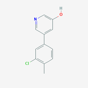molecular formula C12H10ClNO B6367193 5-(3-Chloro-4-methylphenyl)-3-hydroxypyridine, 95% CAS No. 1261994-01-7