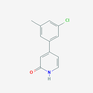 molecular formula C12H10ClNO B6367196 4-(3-Chloro-5-methylphenyl)-2-hydroxypyridine, 95% CAS No. 1261992-58-8