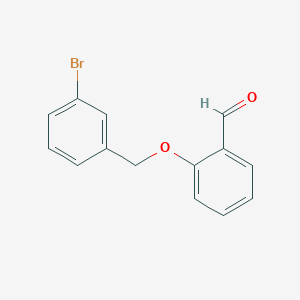 molecular formula C14H11BrO2 B063672 2-[(3-溴苄基)氧基]苯甲醛 CAS No. 172685-68-6