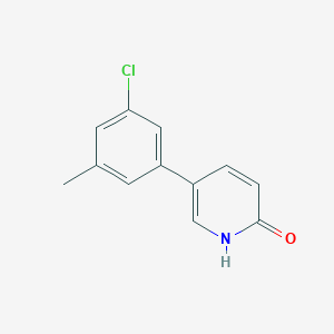 molecular formula C12H10ClNO B6367204 5-(3-Chloro-5-methylphenyl)-2-hydroxypyridine, 95% CAS No. 1261938-43-5
