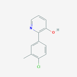 molecular formula C12H10ClNO B6367213 2-(4-Chloro-3-methylphenyl)-3-hydroxypyridine, 95% CAS No. 1261972-88-6