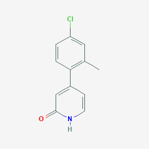 molecular formula C12H10ClNO B6367219 4-(4-Chloro-2-methylphenyl)-2-hydroxypyridine, 95% CAS No. 1261957-63-4