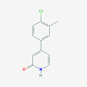 molecular formula C12H10ClNO B6367223 4-(4-Chloro-3-methylphenyl)-2-hydroxypyridine, 95% CAS No. 1261938-52-6