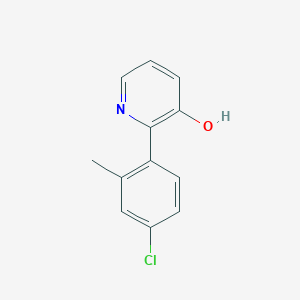 molecular formula C12H10ClNO B6367231 2-(4-Chloro-2-methylphenyl)-3-hydroxypyridine, 95% CAS No. 1261972-17-1