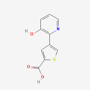 molecular formula C10H7NO3S B6367250 2-(2-Carboxythiophene-4-yl)-3-hydroxypyridine, 95% CAS No. 1261945-21-4