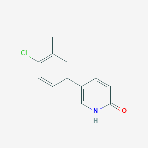 molecular formula C12H10ClNO B6367261 5-(4-Chloro-3-methylphenyl)-2-hydroxypyridine, 95% CAS No. 1111109-51-3