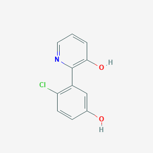molecular formula C11H8ClNO2 B6367278 2-(2-Chloro-5-hydroxyphenyl)-3-hydroxypyridine, 95% CAS No. 1261888-94-1