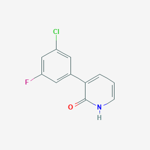 molecular formula C11H7ClFNO B6367295 3-(3-Chloro-5-fluorophenyl)-2-hydroxypyridine, 95% CAS No. 1261888-98-5
