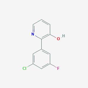 molecular formula C11H7ClFNO B6367311 2-(3-Chloro-5-fluorophenyl)-3-hydroxypyridine, 95% CAS No. 1261994-14-2