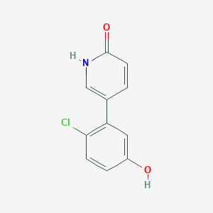 molecular formula C11H8ClNO2 B6367318 5-(2-Chloro-5-hydroxyphenyl)-2-hydroxypyridine, 95% CAS No. 1261992-79-3