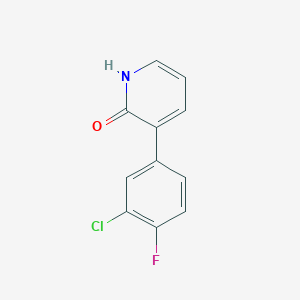 molecular formula C11H7ClFNO B6367341 3-(3-Chloro-4-fluorophenyl)-2-hydroxypyridine, 95% CAS No. 1261972-21-7