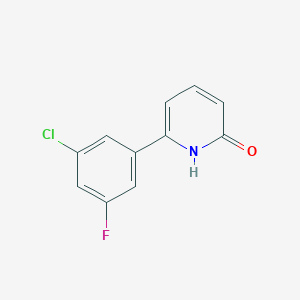 molecular formula C11H7ClFNO B6367346 6-(3-Chloro-5-fluorophenyl)-2-hydroxypyridine, 95% CAS No. 1111111-69-3