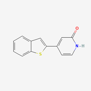 molecular formula C13H9NOS B6367391 4-[Benzo(b)thiophen-2-yl]-2-hydroxypyridine, 95% CAS No. 1261999-66-9
