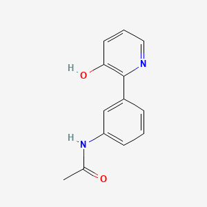 molecular formula C13H12N2O2 B6367411 2-(3-Acetylaminophenyl)-3-hydroxypyridine, 95% CAS No. 1261972-29-5