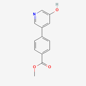 molecular formula C13H11NO3 B6367490 3-Hydroxy-5-(4-methoxycarbonylphenyl)pyridine, 95% CAS No. 1258612-64-4