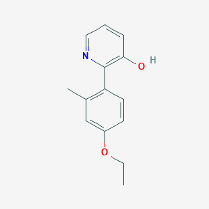 molecular formula C14H15NO2 B6367517 2-(4-Ethoxy-2-methylphenyl)-3-hydroxypyridine, 95% CAS No. 1261931-98-9
