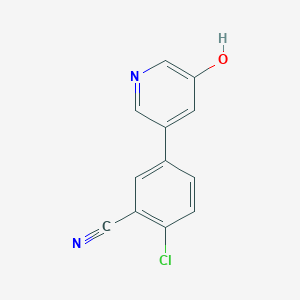 molecular formula C12H7ClN2O B6367530 5-(4-Chloro-3-cyanophenyl)-3-hydroxypyridine, 95% CAS No. 1261895-88-8