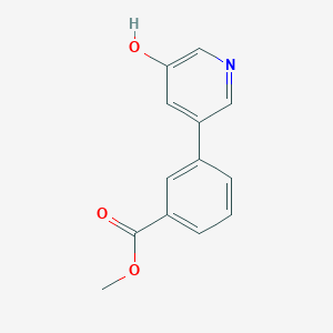 molecular formula C13H11NO3 B6367537 3-Hydroxy-5-(3-methoxycarbonylphenyl)pyridine, 95% CAS No. 1258636-77-9