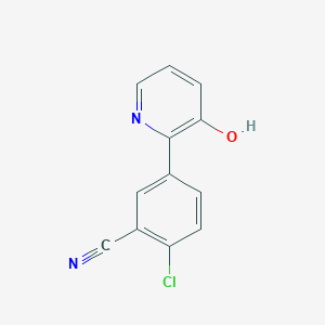 molecular formula C12H7ClN2O B6367545 2-(4-Chloro-3-cyanophenyl)-3-hydroxypyridine, 95% CAS No. 1261895-86-6