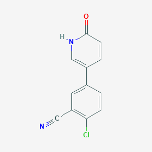 molecular formula C12H7ClN2O B6367551 5-(4-Chloro-3-cyanophenyl)-2-hydroxypyridine, 95% CAS No. 1261915-31-4