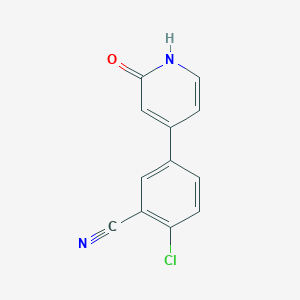molecular formula C12H7ClN2O B6367552 4-(4-Chloro-3-cyanophenyl)-2-hydroxypyridine, 95% CAS No. 1261889-10-4
