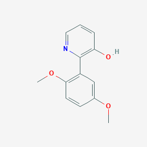 molecular formula C13H13NO3 B6367621 2-(2,5-Dimethoxyphenyl)-3-hydroxypyridine, 95% CAS No. 1261915-43-8