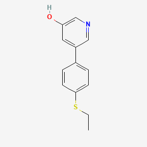 molecular formula C13H13NOS B6367657 5-(4-Ethylthiophenyl)-3-hydroxypyridine, 95% CAS No. 1261895-61-7