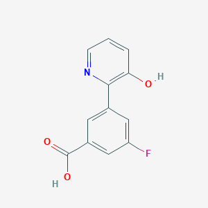 molecular formula C12H8FNO3 B6367665 2-(3-Carboxy-5-fluorophenyl)-3-hydroxypyridine, 95% CAS No. 1261974-27-9