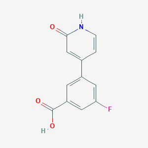 molecular formula C12H8FNO3 B6367679 4-(3-Carboxy-5-fluorophenyl)-2-hydroxypyridine, 95% CAS No. 1261945-36-1