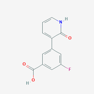 molecular formula C12H8FNO3 B6367685 3-(3-Carboxy-5-fluorophenyl)-2-hydroxypyridine, 95% CAS No. 1261915-62-1