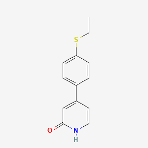 molecular formula C13H13NOS B6367703 4-(4-Ethylthiophenyl)-2-hydroxypyridine, 95% CAS No. 1261915-55-2