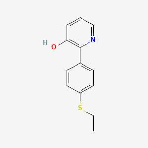 molecular formula C13H13NOS B6367705 2-(4-Ethylthiophenyl)-3-hydroxypyridine, 95% CAS No. 1261972-54-6