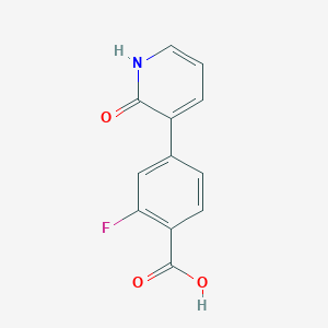 3-(4-Carboxy-3-fluorophenyl)-2-hydroxypyridine, 95%