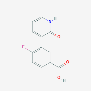molecular formula C12H8FNO3 B6367740 3-(5-Carboxy-2-fluorophenyl)-2-hydroxypyridine, 95% CAS No. 1261972-56-8
