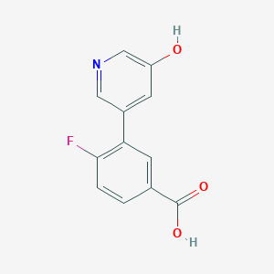 5-(5-Carboxy-2-fluorophenyl)-3-hydroxypyridine, 95%