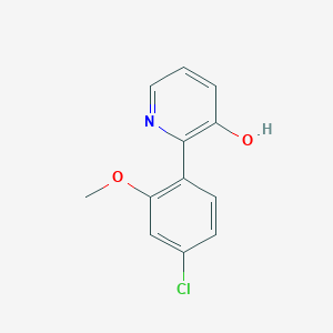 molecular formula C12H10ClNO2 B6367811 2-(4-Chloro-2-methoxyphenyl)-3-hydroxypyridine, 95% CAS No. 1261972-94-4