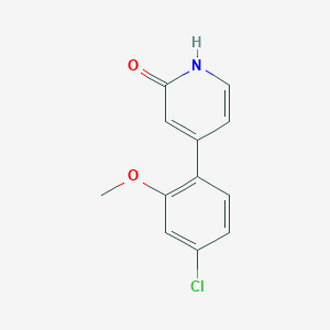 molecular formula C12H10ClNO2 B6367871 4-(4-Chloro-2-methoxyphenyl)-2-hydroxypyridine, 95% CAS No. 1173157-22-6