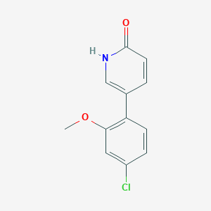 molecular formula C12H10ClNO2 B6367887 5-(4-Chloro-2-methoxyphenyl)-2-hydroxypyridine, 95% CAS No. 1111116-18-7