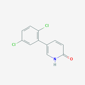 molecular formula C11H7Cl2NO B6368002 5-(2,5-Dichlorophenyl)-2-hydroxypyridine, 95% CAS No. 1111106-34-3