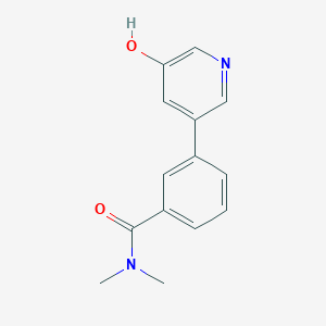 molecular formula C14H14N2O2 B6368054 5-[3-(N,N-Dimethylaminocarbonyl)phenyl]-3-hydroxypyridine, 95% CAS No. 1261939-47-2