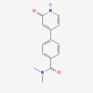 molecular formula C14H14N2O2 B6368103 4-[4-(N,N-Dimethylaminocarbonyl)phenyl]-2-hydroxypyridine, 95% CAS No. 1262000-21-4