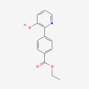 molecular formula C14H13NO3 B6368146 2-(4-Ethoxycarbonylphenyl)-3-hydroxypyridine, 95% CAS No. 1261939-80-3
