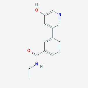 molecular formula C14H14N2O2 B6368152 5-[3-(N-Ethylaminocarbonyl)phenyl]-3-hydroxypyridine, 95% CAS No. 1261939-72-3