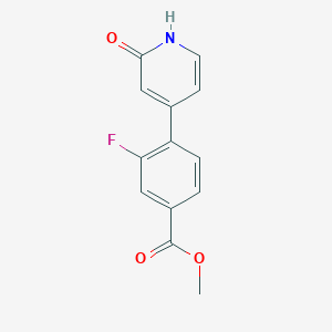 molecular formula C13H10FNO3 B6368170 4-(2-Fluoro-4-methoxycarbonylphenyl)-2-hydroxypyridine, 95% CAS No. 1261916-23-7