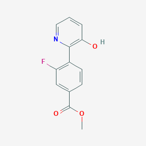 2-(2-Fluoro-4-methoxycarbonylphenyl)-3-hydroxypyridine, 95%