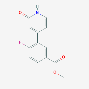 4-(2-Fluoro-5-methoxycarbonylphenyl)-2-hydroxypyridine, 95%